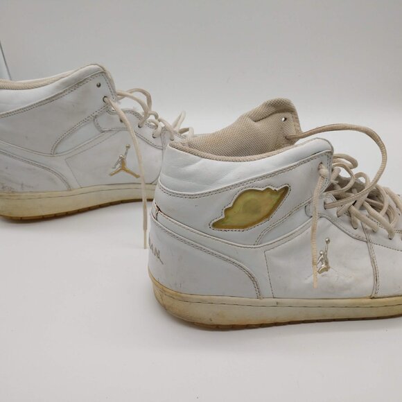 Jordan 1 Retro White Chrome 2002 Size 14 306000-101 - Picture 4 of 5